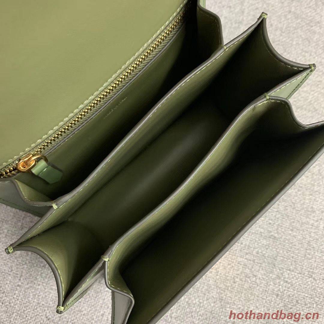 Celine Classic Box Teen Flap Bag Original Calfskin Leather 3379 Green Celine Classic Box Teen Flap Bag Original Calfskin Leather 3379 Green