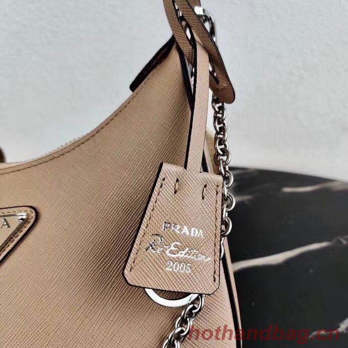 Prada Saffiano leather mini shoulder bag 2BH204 apricot Prada Saffiano leather mini shoulder bag 2BH204 apricot