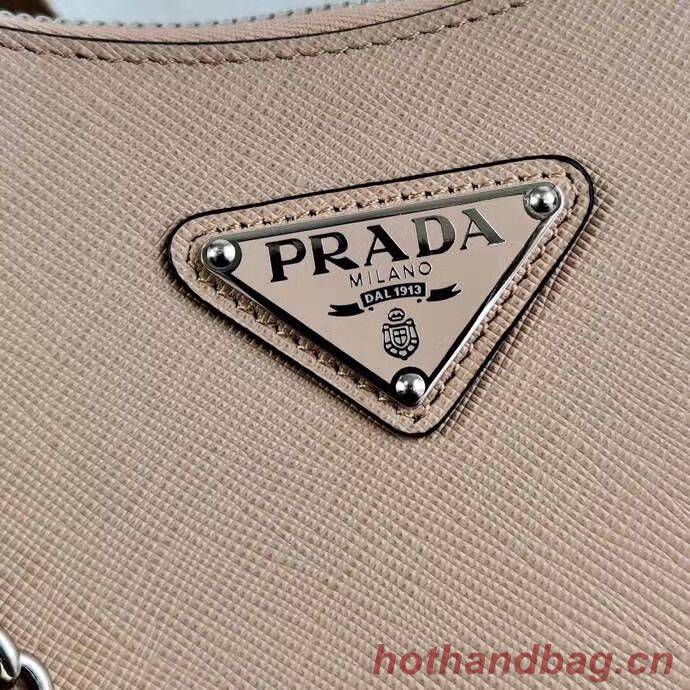 Prada Saffiano leather mini shoulder bag 2BH204 apricot Prada Saffiano leather mini shoulder bag 2BH204 apricot