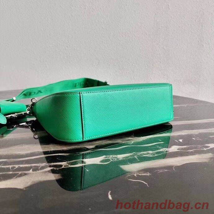 Prada Saffiano leather mini shoulder bag 2BH204 green Prada Saffiano leather mini shoulder bag 2BH204 green