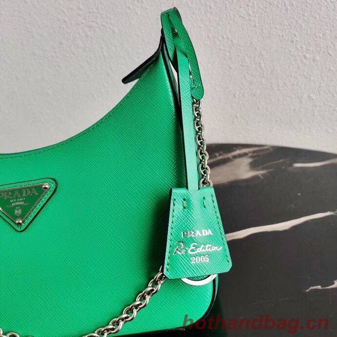 Prada Saffiano leather mini shoulder bag 2BH204 green Prada Saffiano leather mini shoulder bag 2BH204 green