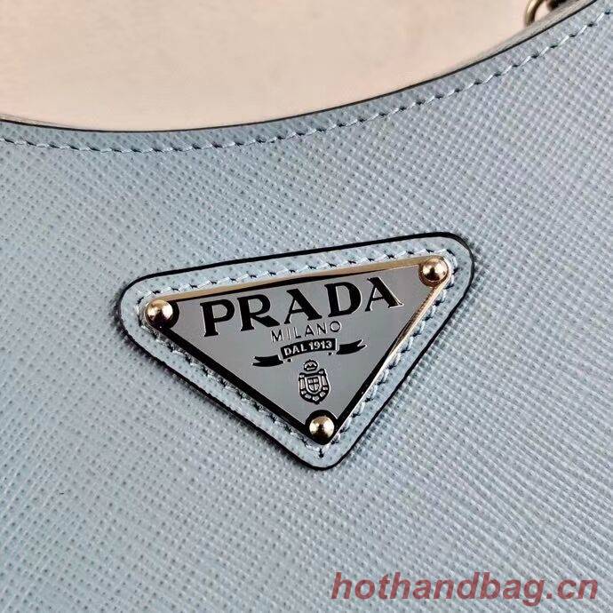 Prada Saffiano leather mini shoulder bag 2BH204 sky blue Prada Saffiano leather mini shoulder bag 2BH204 sky blue