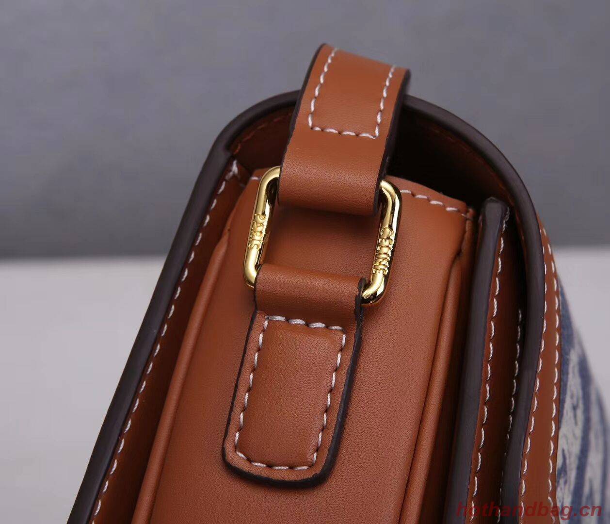 Celine TEEN TRIOMPHE BAG IN TRIOMPHE CANVAS AND CALFSKIN CL88423 BLUE Celine TEEN TRIOMPHE BAG IN TRIOMPHE CANVAS AND CALFSKIN CL88423 BLUE