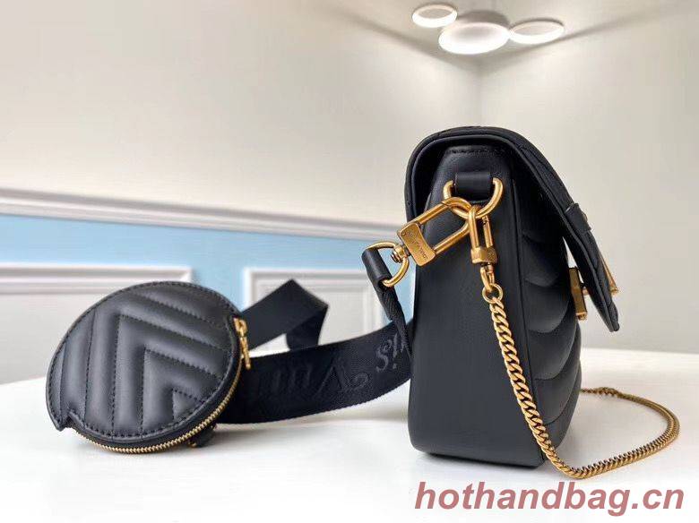 LOUIS VUITTON NEW WAVE Originl Leather Shoulder Bag M56466 Black LOUIS VUITTON NEW WAVE Originl Leather Shoulder Bag M56466 Black