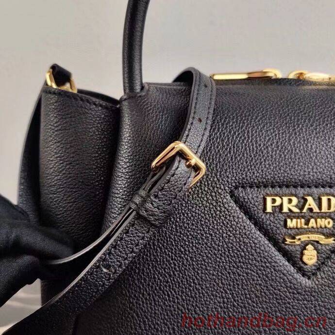 Prada Deer skin bag tote 1BC145 black Prada Deer skin bag tote 1BC145 black