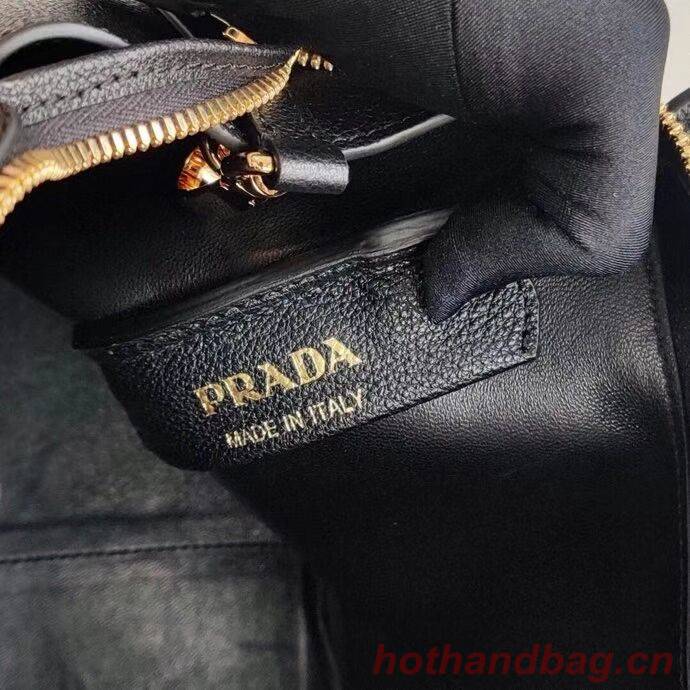 Prada Deer skin bag tote 1BC145 black Prada Deer skin bag tote 1BC145 black