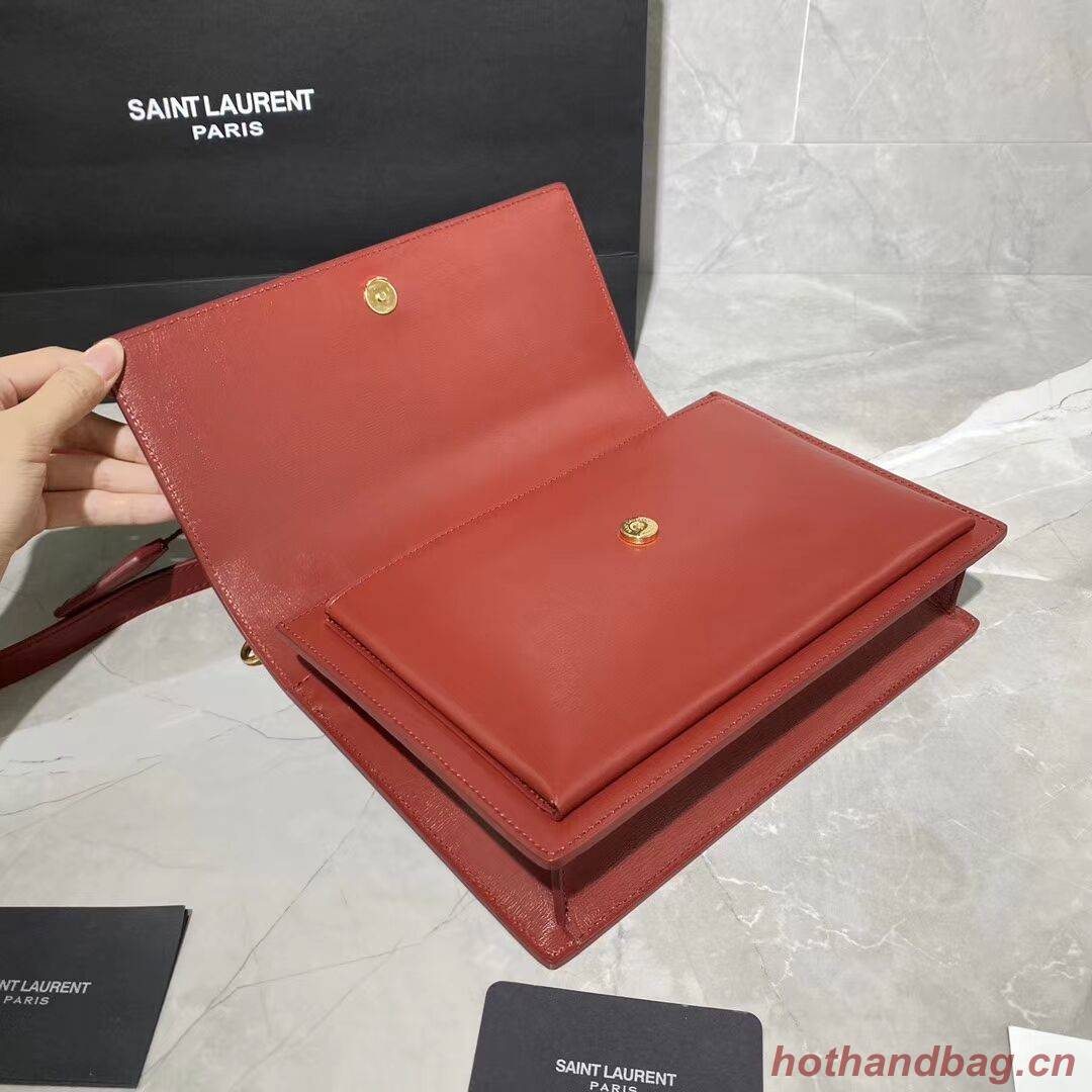 Yves Saint Laurent Calfskin Leather Tote Bag Y634723 red