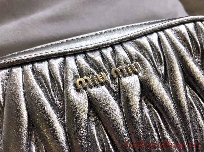 miu miu Matelasse Nappa Leather Shoulder Bag 5BH539A Silver miu miu Matelasse Nappa Leather Shoulder Bag 5BH539A Silver