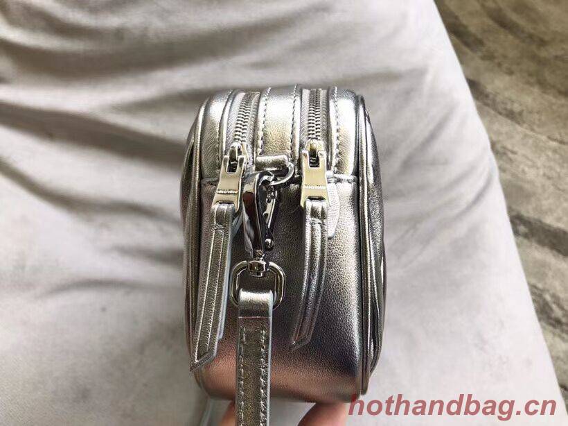 miu miu Matelasse Nappa Leather Shoulder Bag 5BH539A Silver miu miu Matelasse Nappa Leather Shoulder Bag 5BH539A Silver