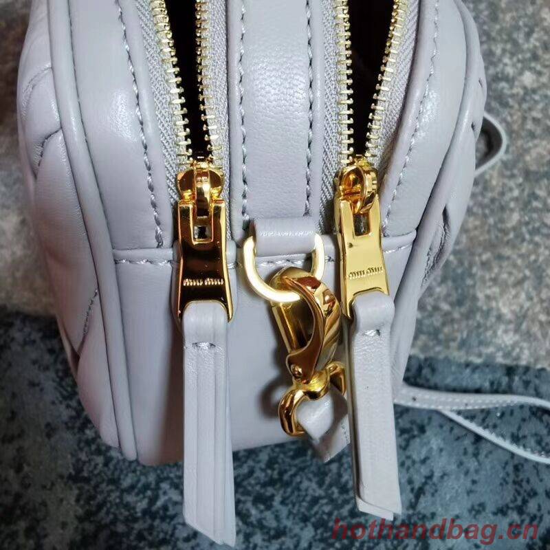 miu miu Matelasse Nappa Leather Shoulder Bag 5BH539A grey miu miu Matelasse Nappa Leather Shoulder Bag 5BH539A grey