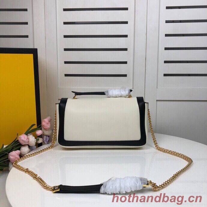 FENDI BAGUETTE CHAIN Black and white nappa leather bag 8BR783A FENDI BAGUETTE CHAIN Black and white nappa leather bag 8BR783A
