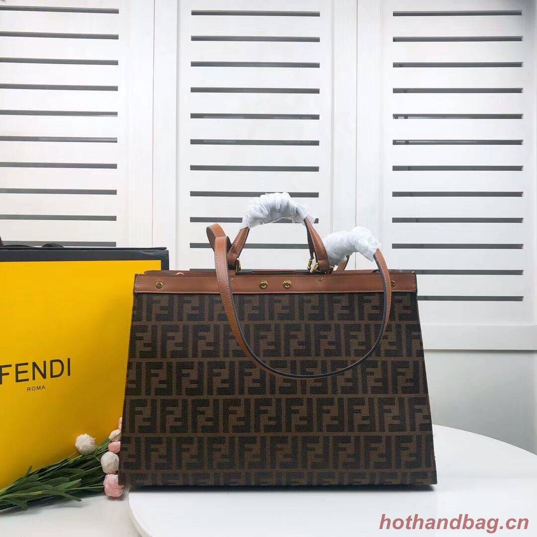 FENDI PEEKABOO X-TOTE canvas bag 8BH374A brown FENDI PEEKABOO X-TOTE canvas bag 8BH374A brown