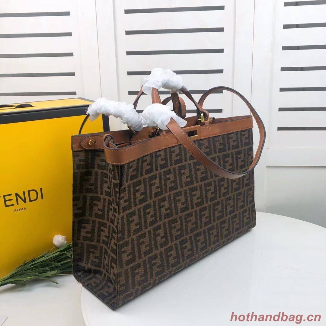 FENDI PEEKABOO X-TOTE canvas bag 8BH374A brown FENDI PEEKABOO X-TOTE canvas bag 8BH374A brown