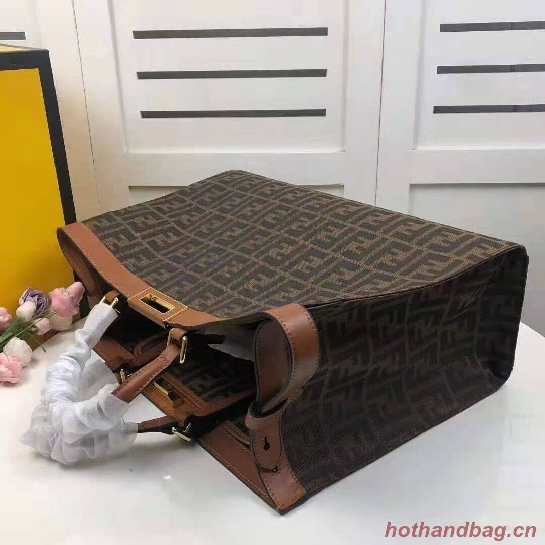 FENDI PEEKABOO X-TOTE canvas bag 8BH374A brown FENDI PEEKABOO X-TOTE canvas bag 8BH374A brown