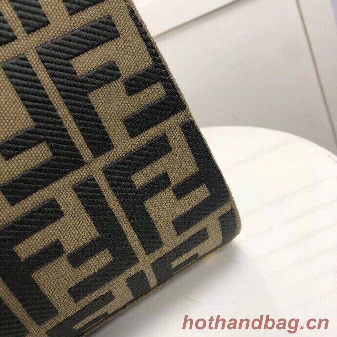 FENDI PEEKABOO X-TOTE canvas bag 8BH374A brown&green FENDI PEEKABOO X-TOTE canvas bag 8BH374A brown&green