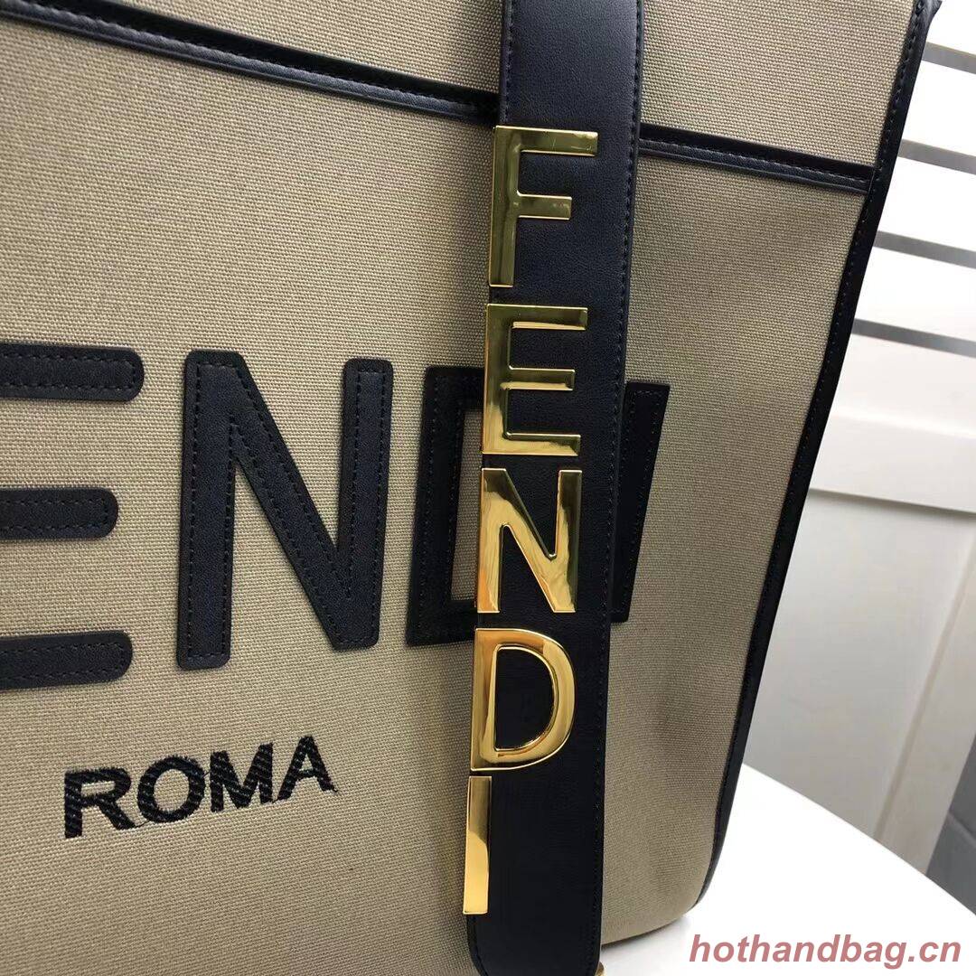 FENDI SUNSHINE LARGE Green flannel shopper 8BH372 FENDI SUNSHINE LARGE Green flannel shopper 8BH372