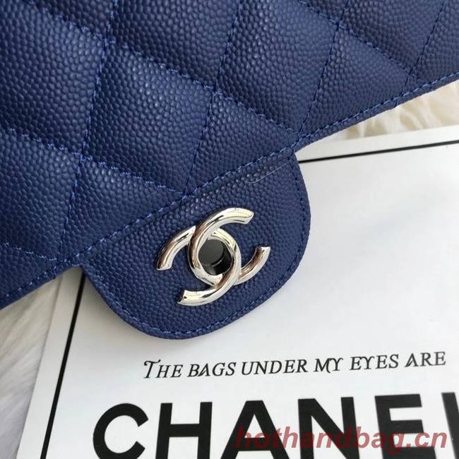 Chanel mini flap bag Grained Calfskin A1116 dark blue