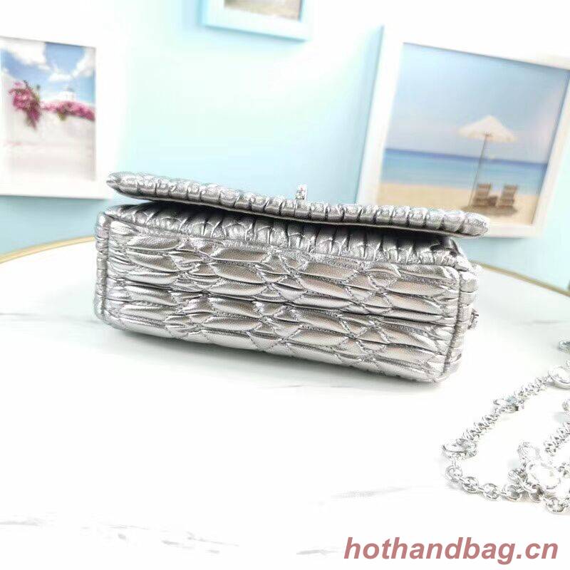 miu miu Matelasse Nappa Leather Shoulder Bag 5BP012M Silver miu miu Matelasse Nappa Leather Shoulder Bag 5BP012M Silver