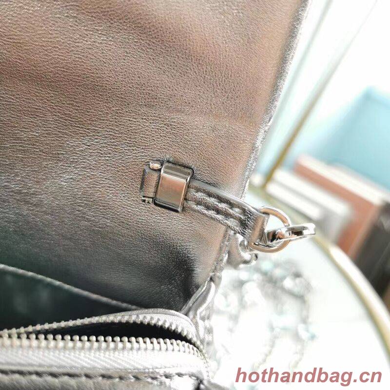 miu miu Matelasse Nappa Leather Shoulder Bag 5BP012M Silver miu miu Matelasse Nappa Leather Shoulder Bag 5BP012M Silver