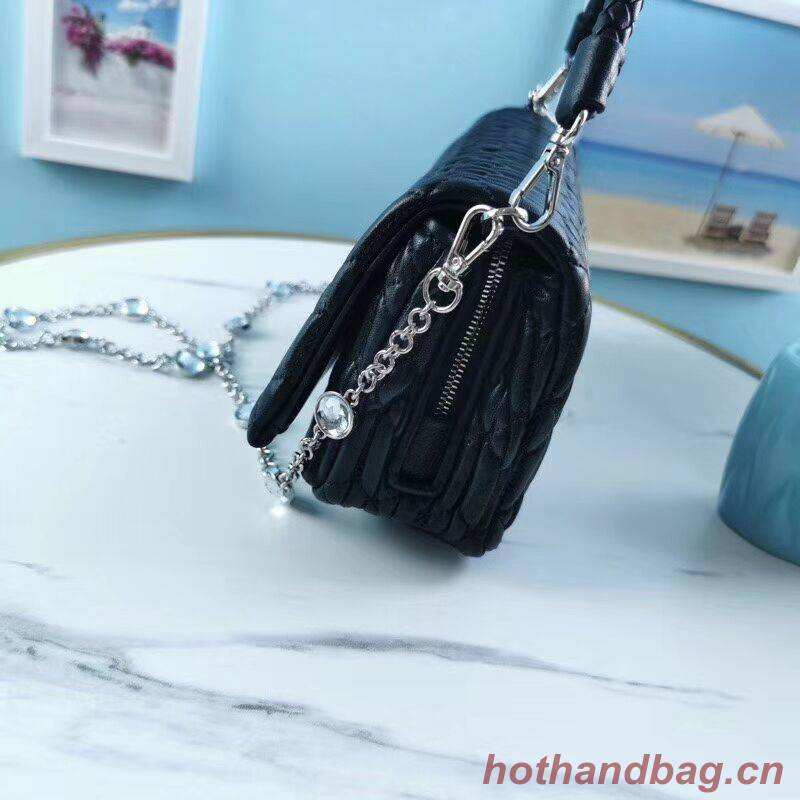 miu miu Matelasse Nappa Leather Shoulder Bag 5BP012M black miu miu Matelasse Nappa Leather Shoulder Bag 5BP012M black
