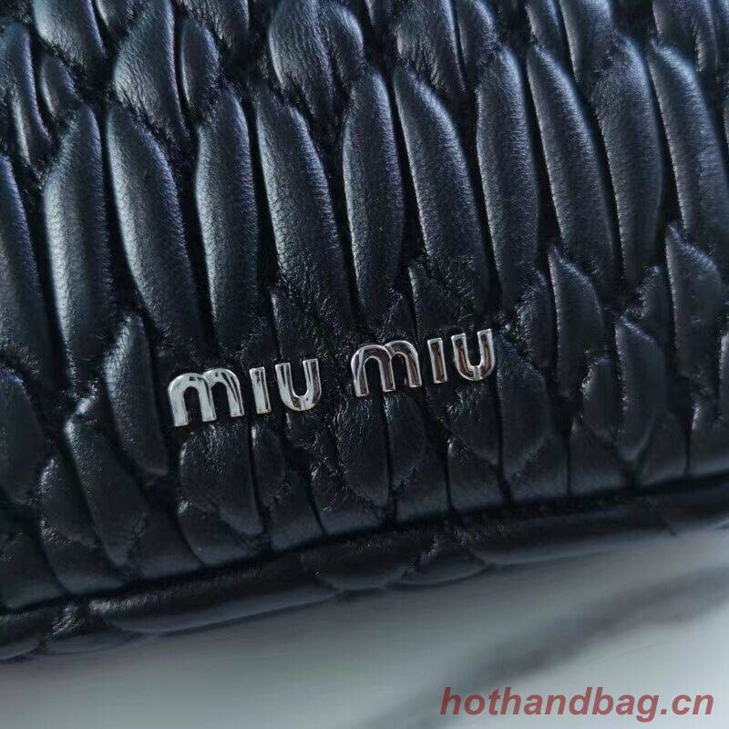 miu miu Matelasse Nappa Leather Shoulder Bag 5BP012M black miu miu Matelasse Nappa Leather Shoulder Bag 5BP012M black