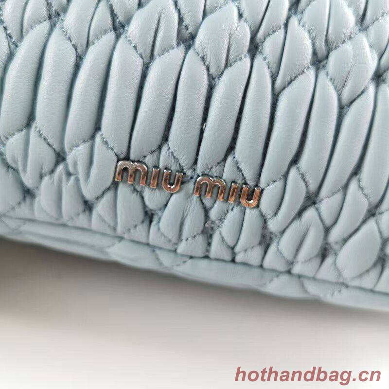 miu miu Matelasse Nappa Leather Shoulder Bag 5BP012M light blue miu miu Matelasse Nappa Leather Shoulder Bag 5BP012M light blue