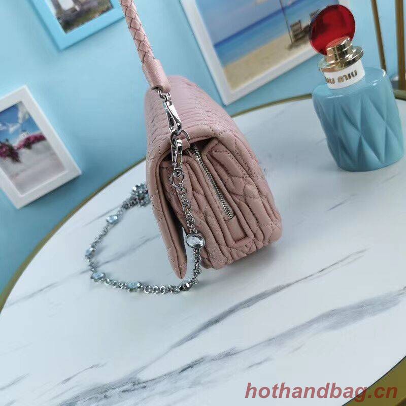 miu miu Matelasse Nappa Leather Shoulder Bag 5BP012M pink miu miu Matelasse Nappa Leather Shoulder Bag 5BP012M pink