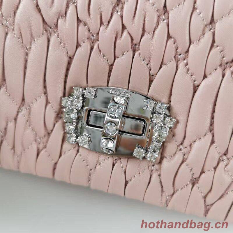 miu miu Matelasse Nappa Leather Shoulder Bag 5BP012M pink miu miu Matelasse Nappa Leather Shoulder Bag 5BP012M pink