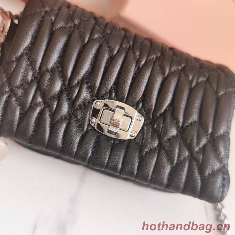 miu miu Matelasse Nappa Leather mini Shoulder Bag 5TT124 black miu miu Matelasse Nappa Leather mini Shoulder Bag 5TT124 black