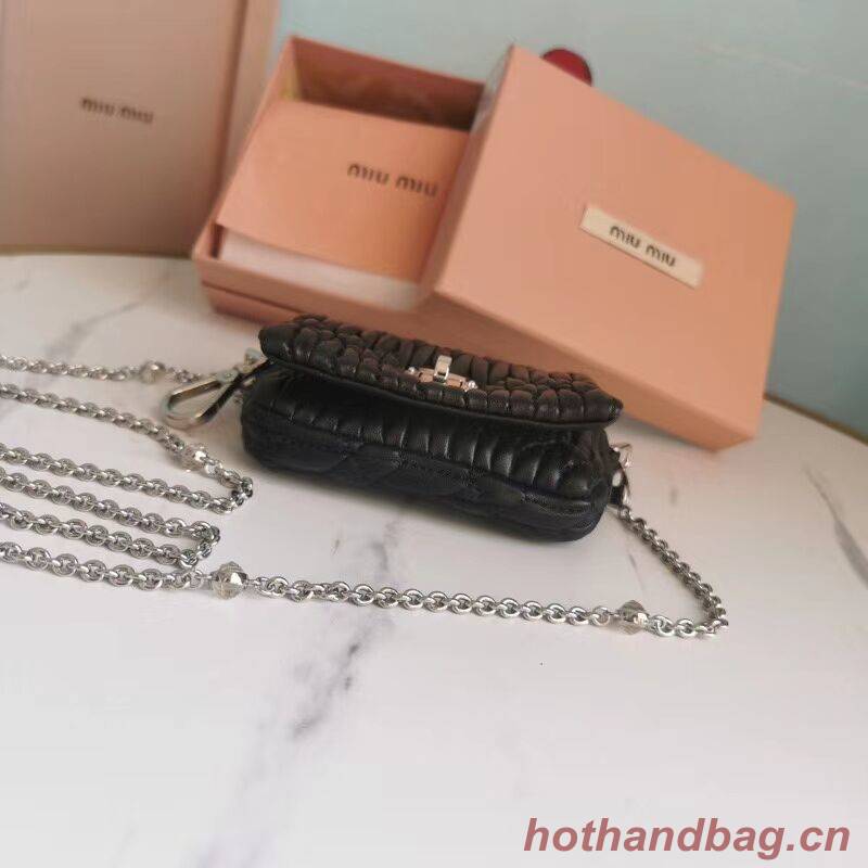miu miu Matelasse Nappa Leather mini Shoulder Bag 5TT124 black miu miu Matelasse Nappa Leather mini Shoulder Bag 5TT124 black