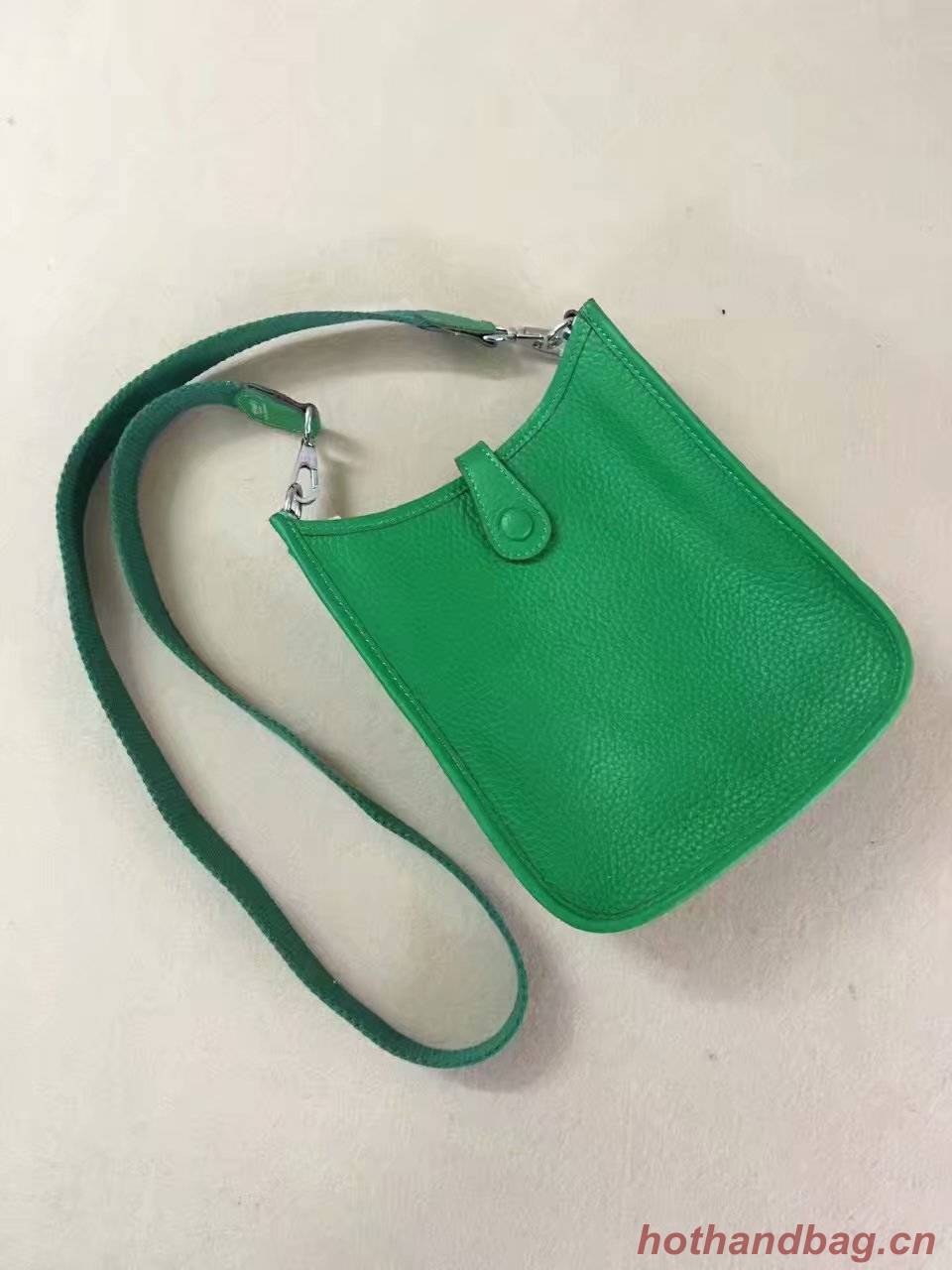 Hermes Evelyne original togo leather mini Shoulder Bag H15698 green Hermes Evelyne original togo leather mini Shoulder Bag H15698 green