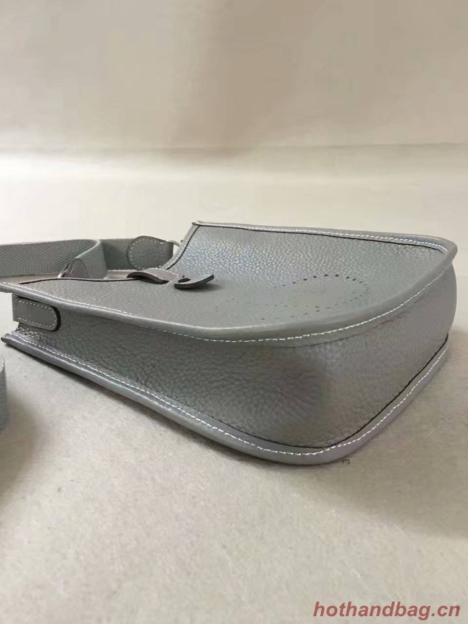 Hermes Evelyne original togo leather mini Shoulder Bag H15698 light grey Hermes Evelyne original togo leather mini Shoulder Bag H15698 light grey