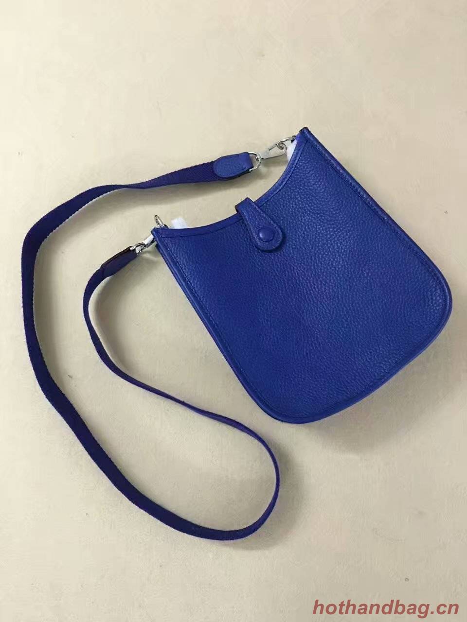 Hermes Evelyne original togo leather mini Shoulder Bag H15698 optic blue Hermes Evelyne original togo leather mini Shoulder Bag H15698 optic blue