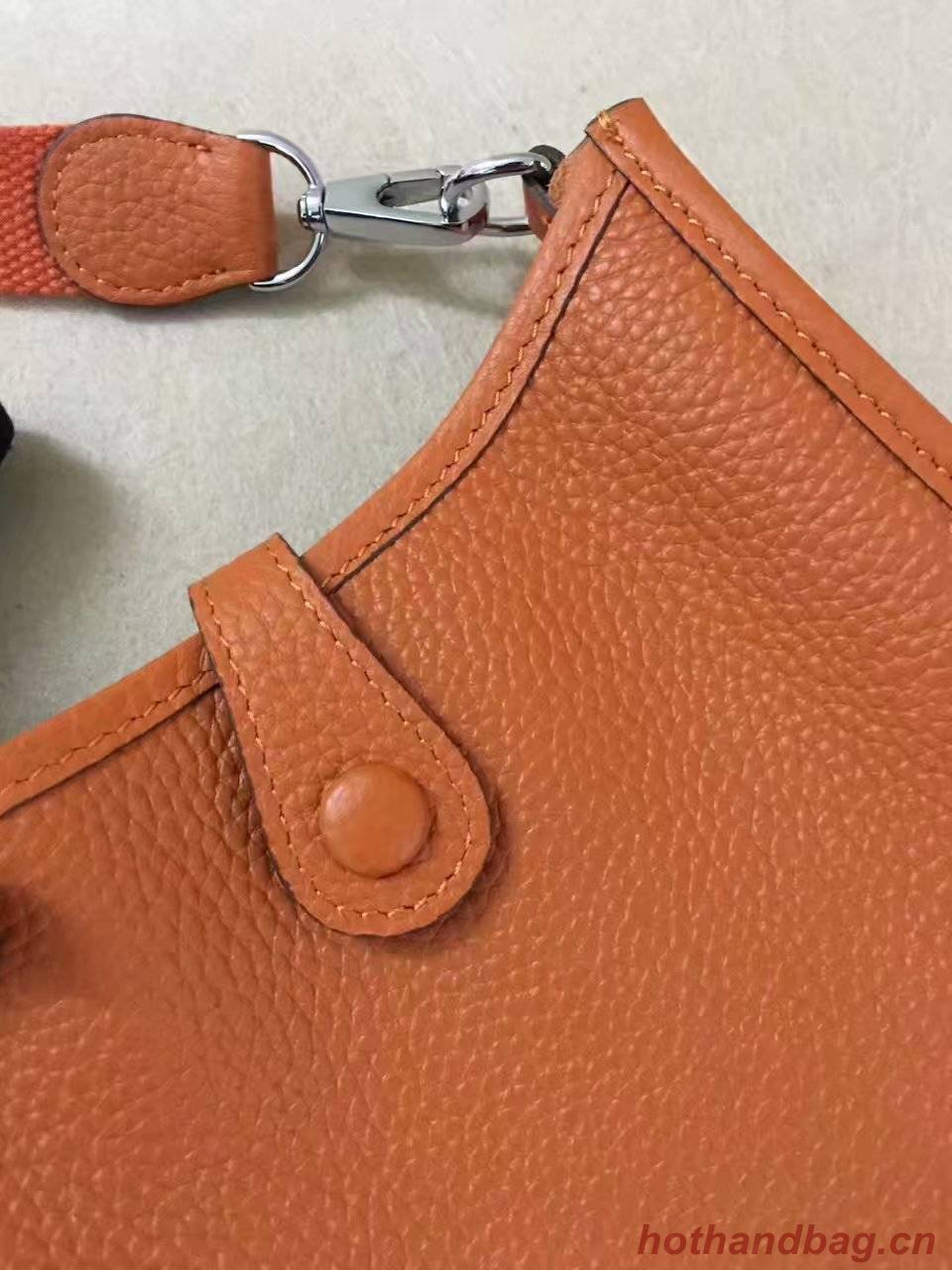 Hermes Evelyne original togo leather mini Shoulder Bag H15698 orange Hermes Evelyne original togo leather mini Shoulder Bag H15698 orange