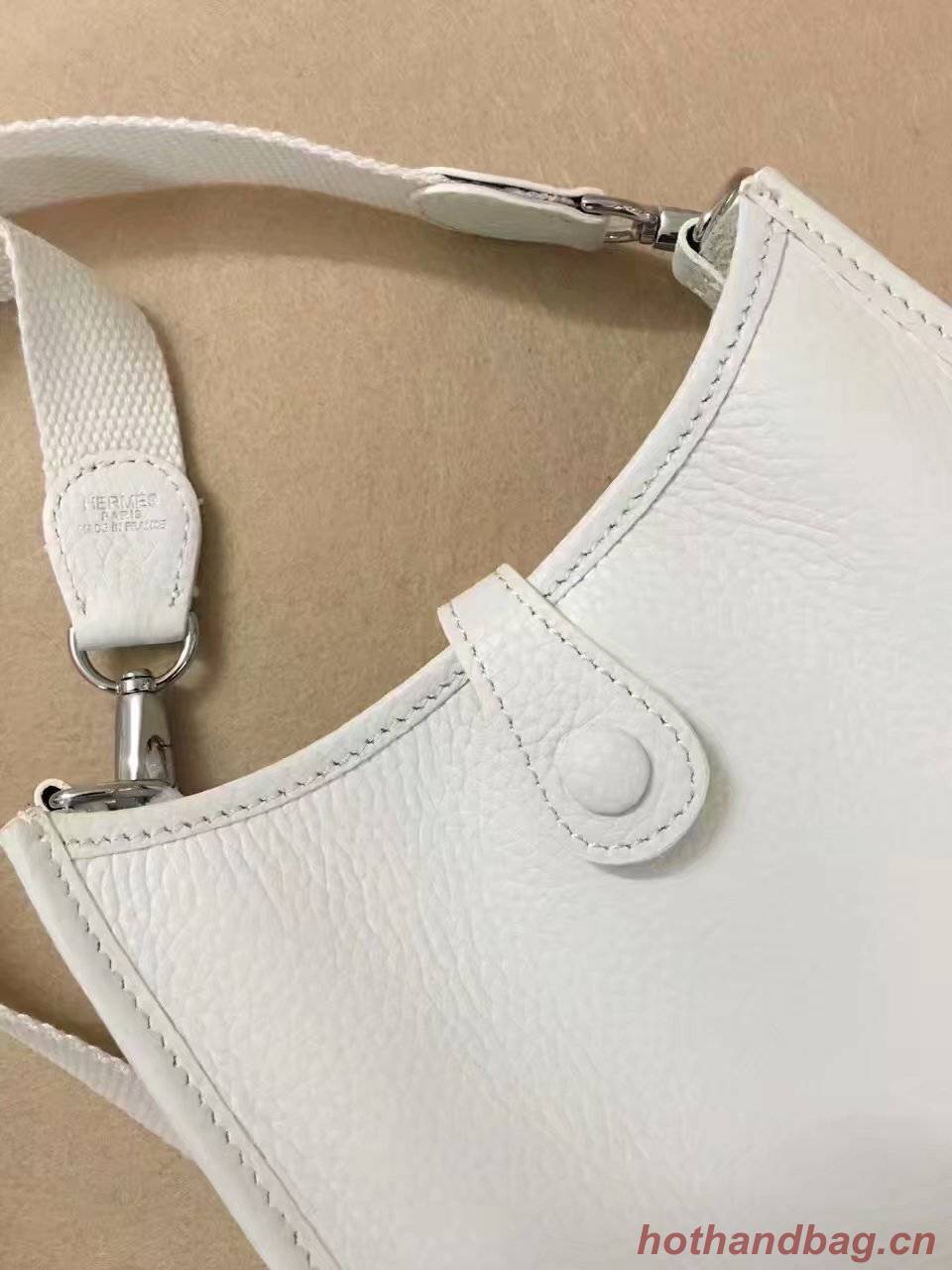 Hermes Evelyne original togo leather mini Shoulder Bag H15698 white Hermes Evelyne original togo leather mini Shoulder Bag H15698 white
