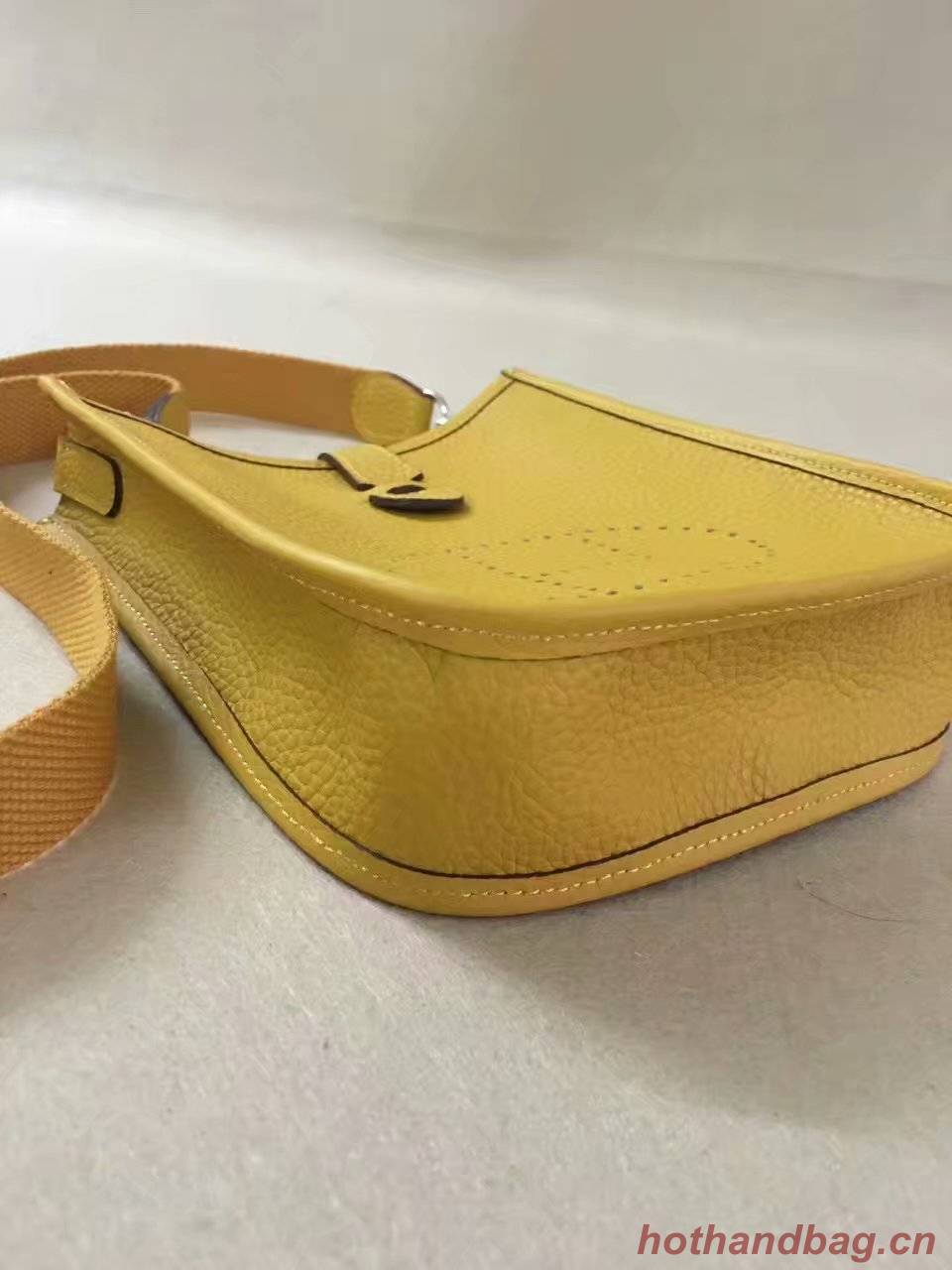 Hermes Evelyne original togo leather mini Shoulder Bag H15698 yellow Hermes Evelyne original togo leather mini Shoulder Bag H15698 yellow