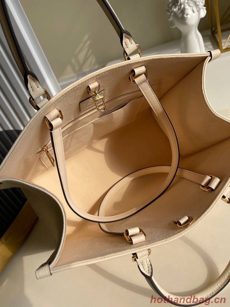 Louis Vuitton Original Onthego medium tote bag cream M45495 Brown Logo Louis Vuitton Original Onthego medium tote bag cream M45495 Brown Logo