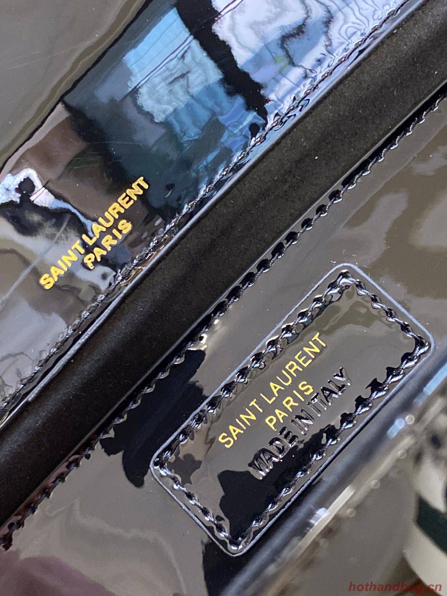 Yves Saint Laurent Patent Original Leather Large Vicky Bag 532595 Black Yves Saint Laurent Patent Original Leather Large Vicky Bag 532595 Black