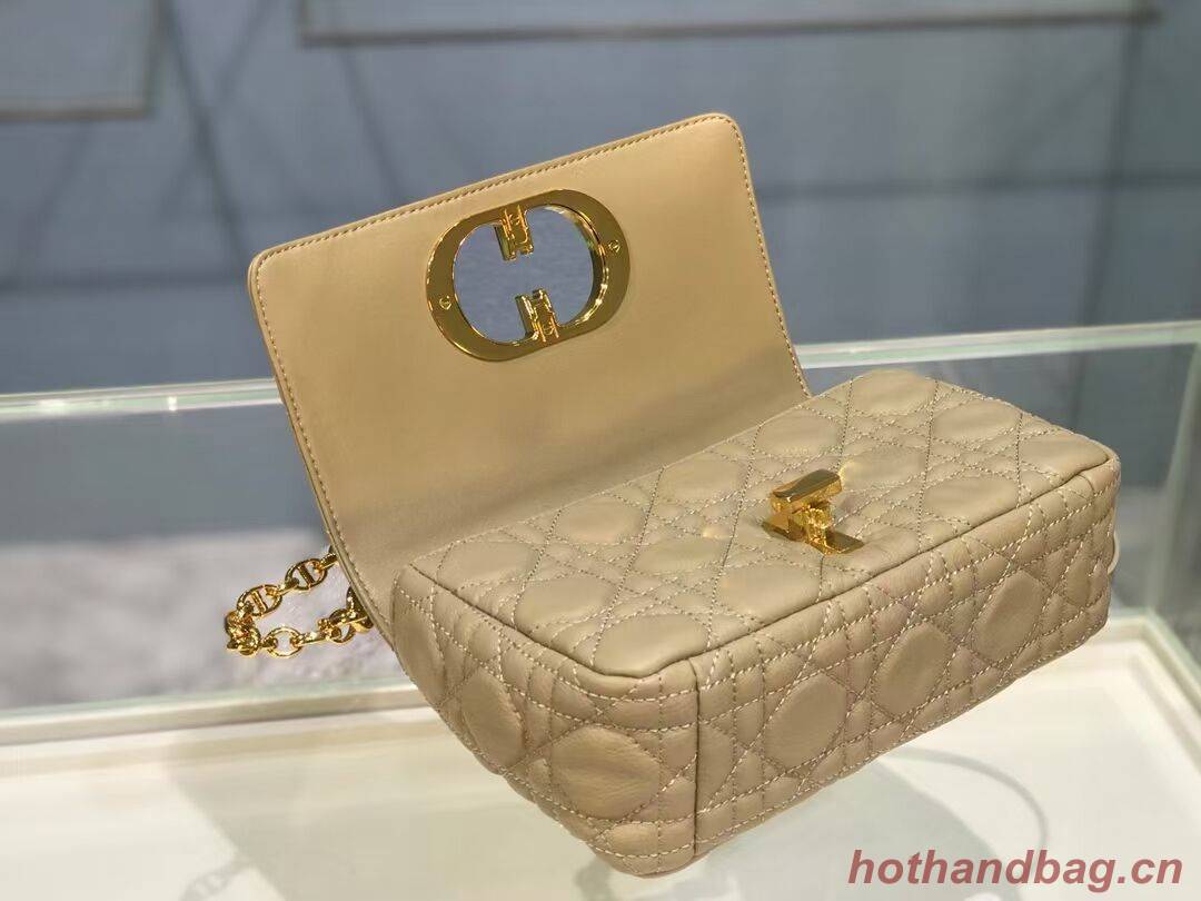 Dior SMALL DIOR CARO BAG Soft Cannage Calfskin M9241 apricot Dior SMALL DIOR CARO BAG Soft Cannage Calfskin M9241 apricot