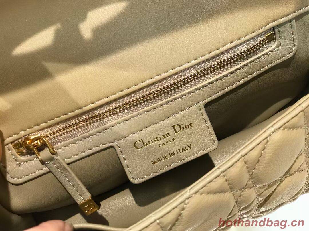 Dior SMALL DIOR CARO BAG Soft Cannage Calfskin M9241 apricot Dior SMALL DIOR CARO BAG Soft Cannage Calfskin M9241 apricot
