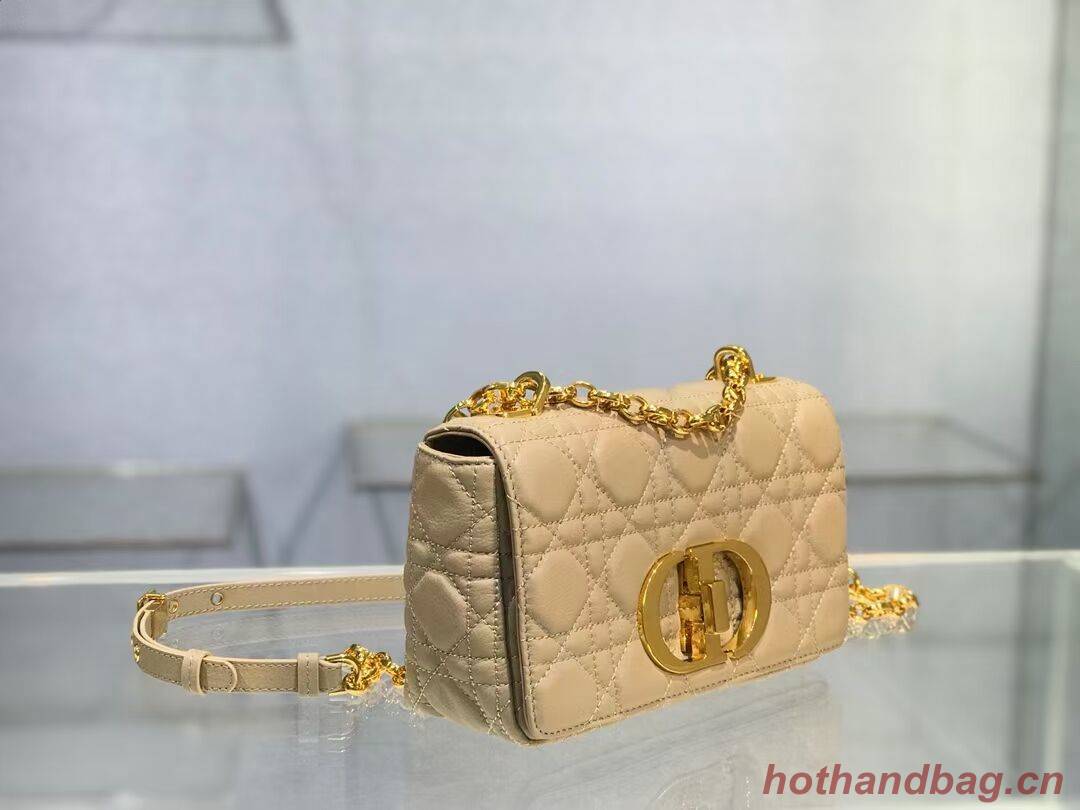 Dior SMALL DIOR CARO BAG Soft Cannage Calfskin M9241 apricot Dior SMALL DIOR CARO BAG Soft Cannage Calfskin M9241 apricot