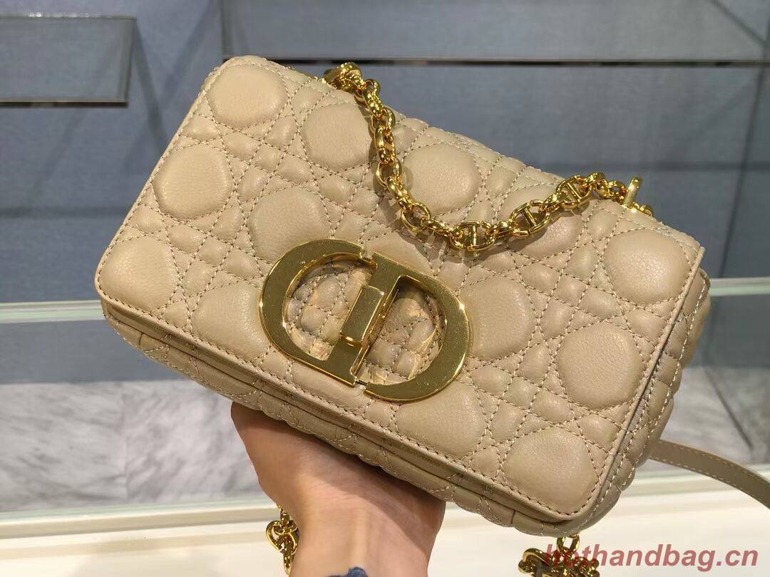 Dior SMALL DIOR CARO BAG Soft Cannage Calfskin M9241 apricot Dior SMALL DIOR CARO BAG Soft Cannage Calfskin M9241 apricot