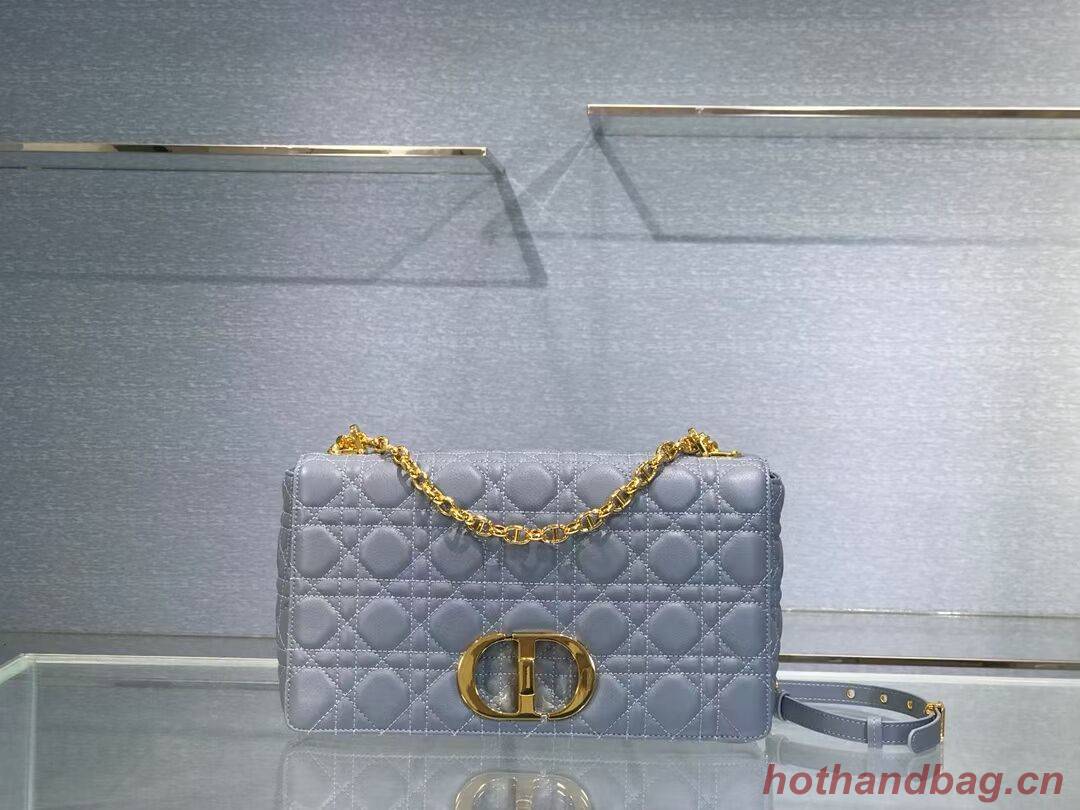 LARGE DIOR CARO BAG Soft Cannage Calfskin M9243U sky blue LARGE DIOR CARO BAG Soft Cannage Calfskin M9243U sky blue