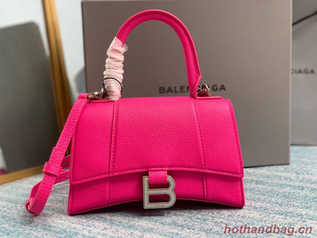 Balenciaga HOURGLASS XS TOP HANDLE BAG Grained calsfkin B108896 neon pink