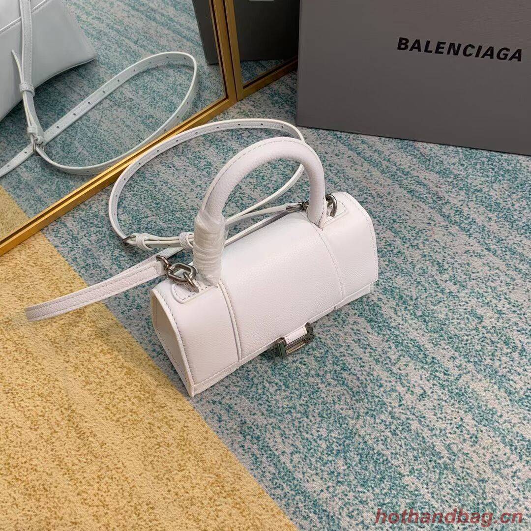 Balenciaga HOURGLASS XS TOP HANDLE BAG Grained calsfkin B108896 white Balenciaga HOURGLASS XS TOP HANDLE BAG Grained calsfkin B108896 white