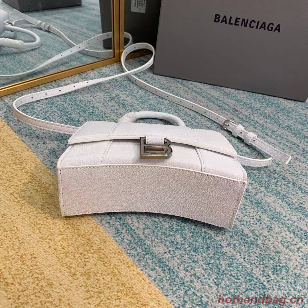 Balenciaga HOURGLASS XS TOP HANDLE BAG Grained calsfkin B108896 white Balenciaga HOURGLASS XS TOP HANDLE BAG Grained calsfkin B108896 white