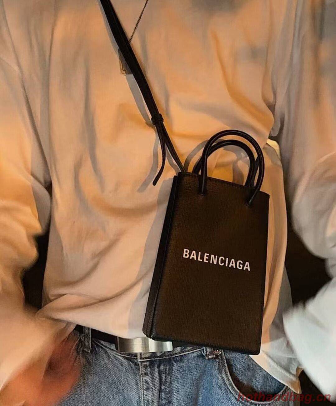 Balenciaga Original Leather Mini Shopper Bag B152865 black Balenciaga Original Leather Mini Shopper Bag B152865 black