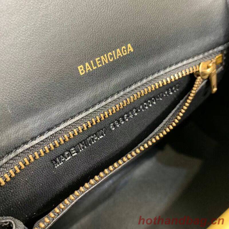 Balenciaga HOURGLASS SMALL TOP HANDLE BAG crocodile embossed calfskin B108895E gold Balenciaga HOURGLASS SMALL TOP HANDLE BAG crocodile embossed calfskin B108895E gold