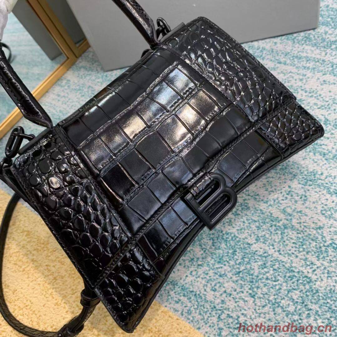 Balenciaga HOURGLASS SMALL TOP HANDLE BAG crocodile embossed calfskin B108895F Balenciaga HOURGLASS SMALL TOP HANDLE BAG crocodile embossed calfskin B108895F