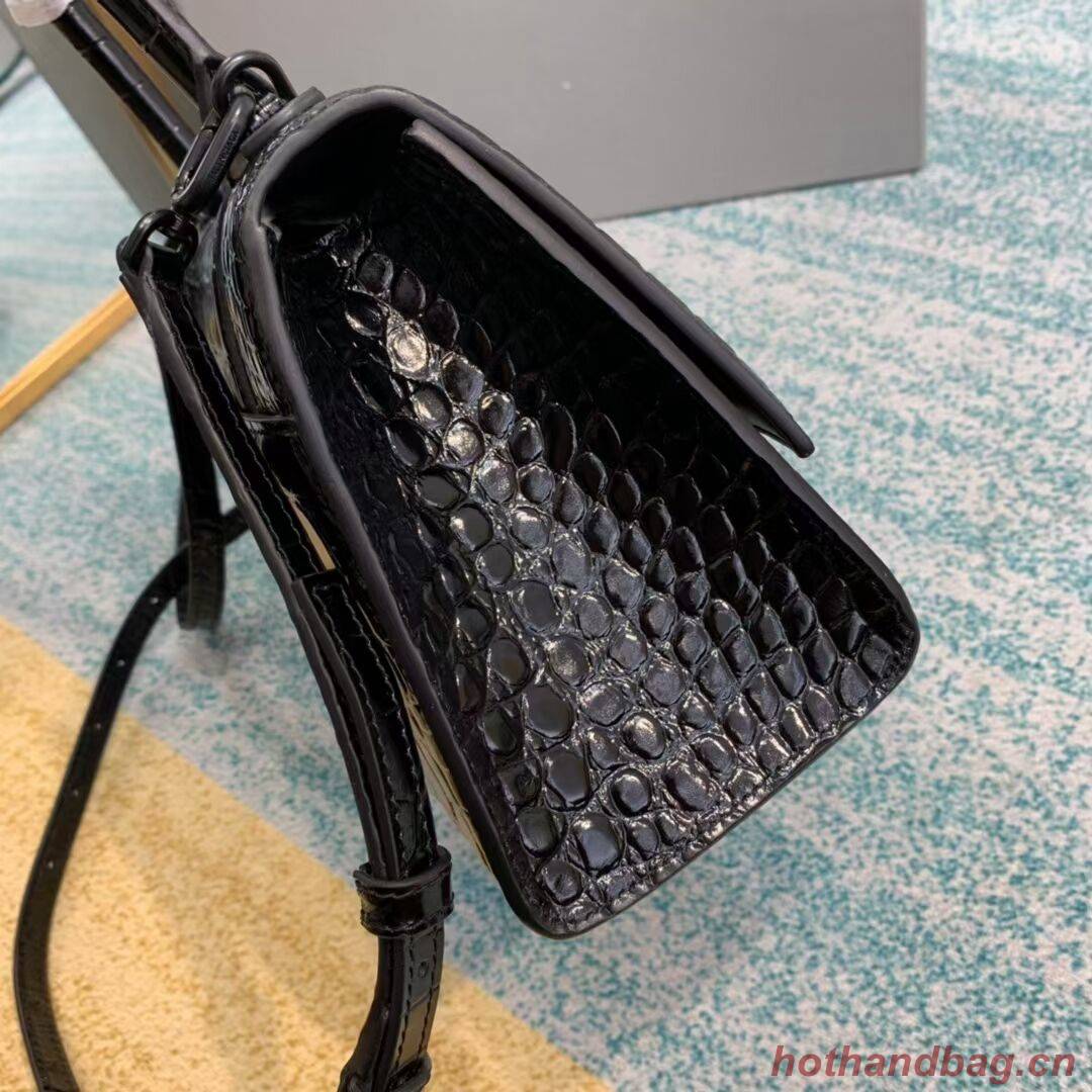 Balenciaga HOURGLASS SMALL TOP HANDLE BAG crocodile embossed calfskin B108895F Balenciaga HOURGLASS SMALL TOP HANDLE BAG crocodile embossed calfskin B108895F